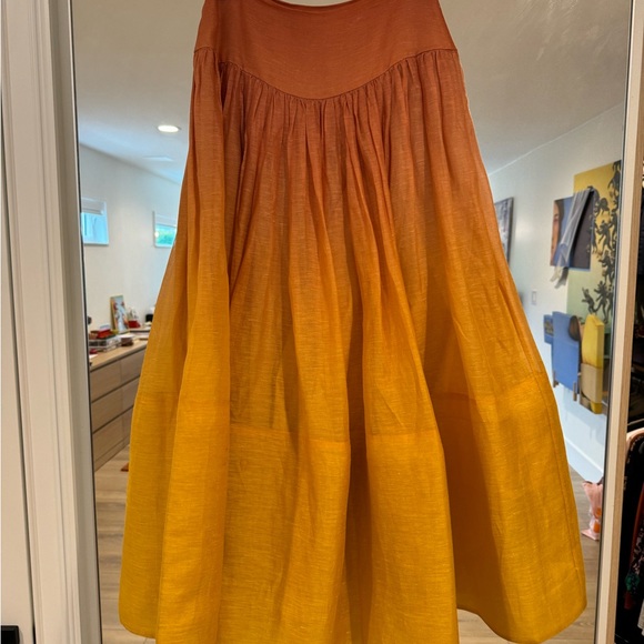 Zimmermann Postcard Ombre Orange Skirt size 0 - Picture 9 of 11